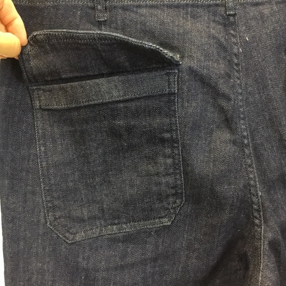 Anthropologie Pilcro Straight Leg Utility Jeans Flap Pockets Raw Hem - Picture 5 of 12